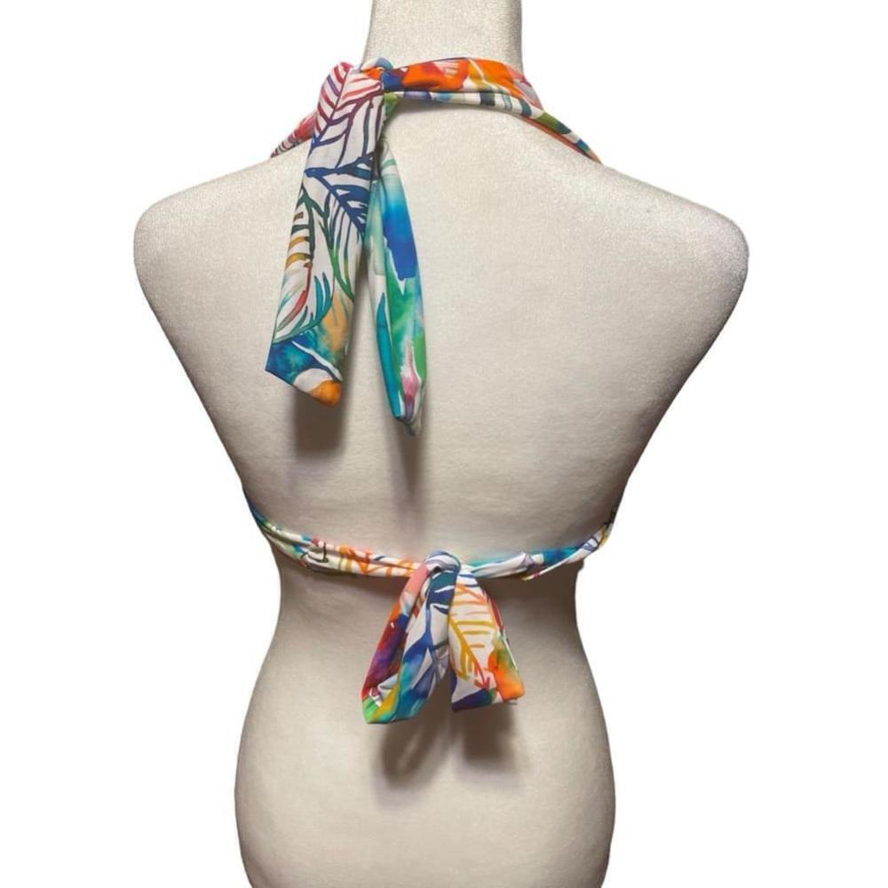 NWT SIZE 8 LAUREN RALPH LAUREN MULTI COLOR FLORAL PRINT BIKINI SWIMSUIT TOP - Picture 3 of 4